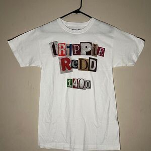 Trippie Redd 1400 White Graphic Shirt Short Sleeve Cotton Men's Small - New